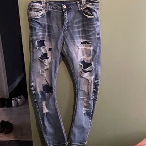 Fashion Blue ripped jean